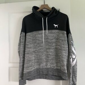Victoria’s Secret pink brand Black and Gray Hoodie with Dog Logo